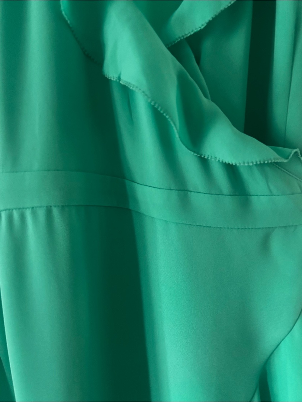 Aritzia Sunday Best Savoy Emerald Green Ruffle Wrap Dress Summer Party Wedding - Picture 5 of 10